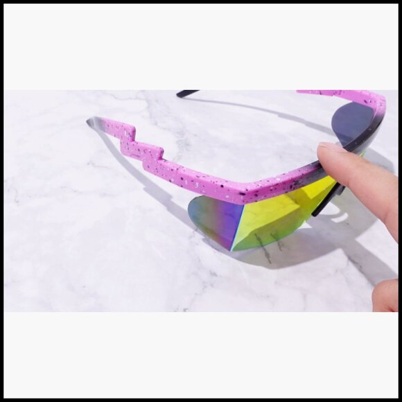 3 Pairs Retro Semi Rimless Sunglasses Zigzag Temple Gradient Lens main image 6